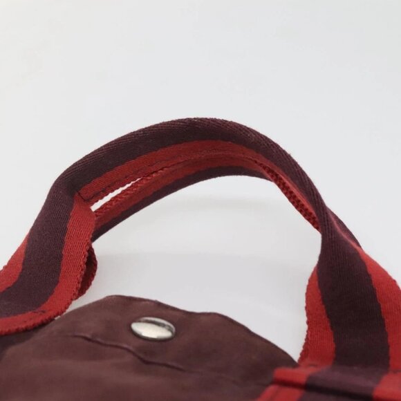 HERMES Fourre Tout MM Hand Bag Canvas Red Auth - Picture 9 of 16